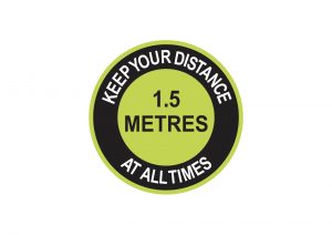 Keep your distance round floor decal