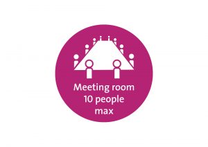 10 people max meeting room round floor decal